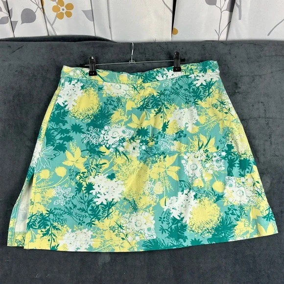 Allyson Whitmore Golf Women’s Green and Yellow A-Line Skort Sz 14 - Picture 1 of 11